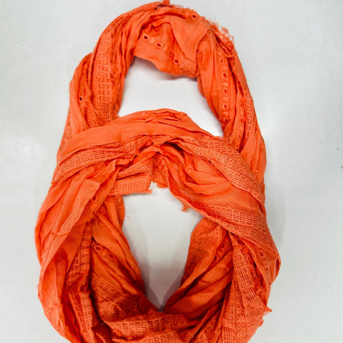 SOIE Women's Stylish Embroidered cotton Scarf/Scarves/Stole For Summers (ST-1 ORANGE FREE SIZE)