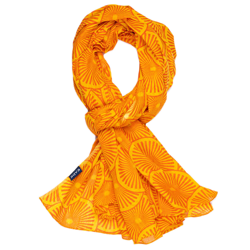 AQVA Printed Cotton Scarf for Women Stylish (Ansh Yellow Steroid Crimson) | Head and Face Cover Scarf for Girls with 100% Cotton | Soft & Lightweight Scarves/Stoles for all Weather.