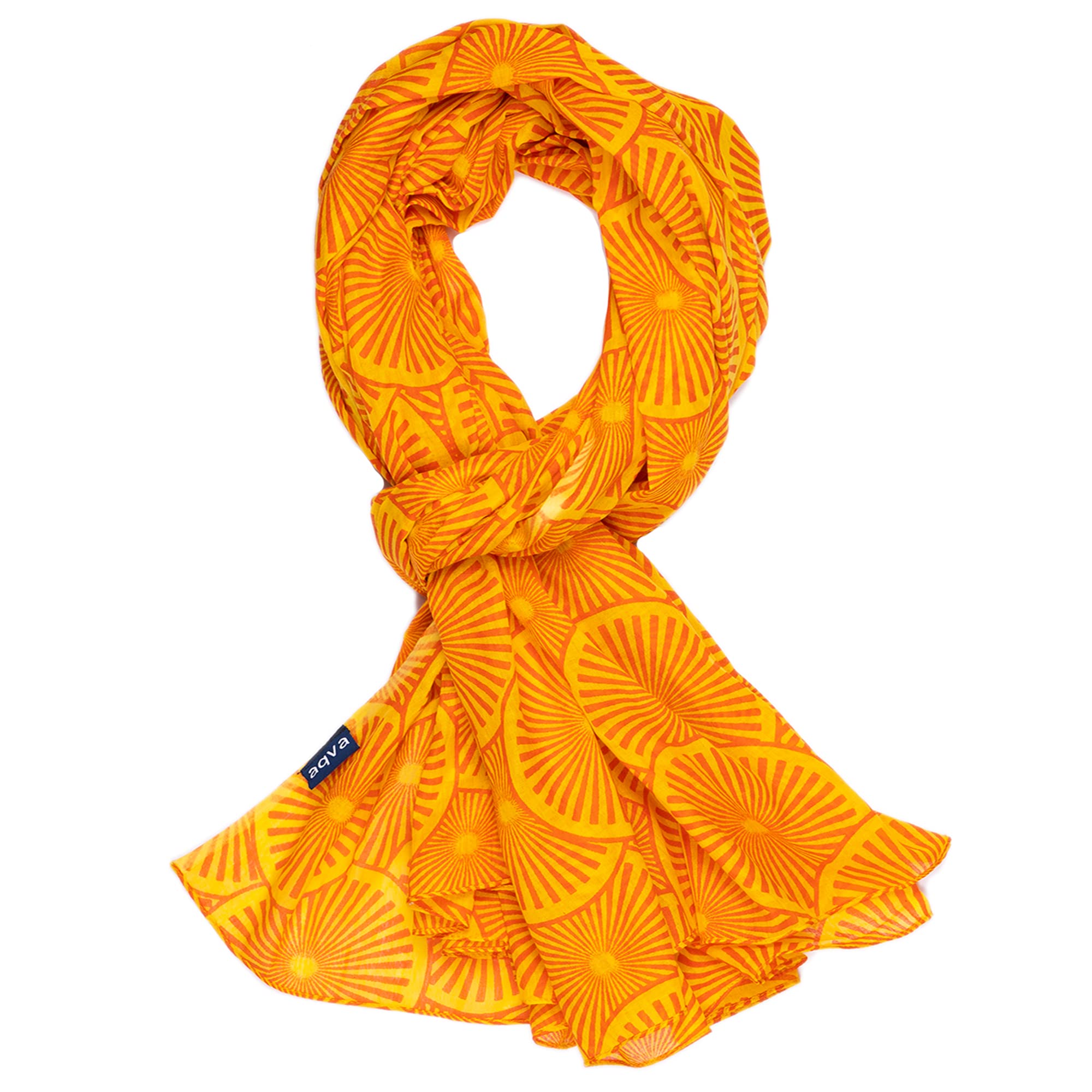 AQVA Printed Cotton Scarf for Women Stylish (Ansh Yellow Steroid Crimson) | Head and Face Cover Scarf for Girls with 100% Cotton | Soft & Lightweight Scarves/Stoles for all Weather.