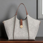 EXOTIC® Metropolitan Elegance Signature Canvas Tote top Handle Handbag | For Office | For Work | Laptop Bag | Gift Bag (Slety Grey)