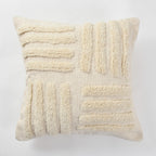 Furnistitchs Premium Decorative Throw Cushion Pillow Cover Boho Home Decor - Living Room Bedroom Couch Sofa Cushion Covers 16 inch x 16 inch (2, Natural White Lines)