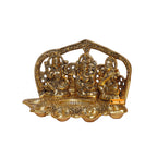 KridayKraft Laxmi Ganesha Saraswati Metal Idol with Diya – Handcrafted Religious Statue for Pooja Room, Home Temple & Festive Décor – Auspicious Showpiece and Gift Article for Diwali