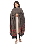 Naureen Women Pashmina Blend Kani Shawl with Paisley and Floral Border, Warm and Soft, 40x80 inch
