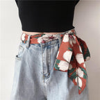 Qleema 3Pcs Satin Scarf for Women Stylish, Hair Scarf Belt for Jeans
