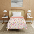 Urban Space 100% Cotton Malmal Single Bed Dohar, All Season Reversible Blanket, Soft, Lightweight and Breathable Ac Dohar/Quilt/Blanket/for Bed, Sofa AC Blanket (58 x 95 inch, Meadows Rose Pink) Kafalo