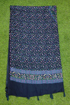 JAHAN TEXTILE Floral Printed Scarf for Women | Soft Lightweight Dupatta/Stole with Tassels | Elegant Ethnic & Casual Wear Wrap | Stylish Designer Shawl for All Seasons (Navyblue)