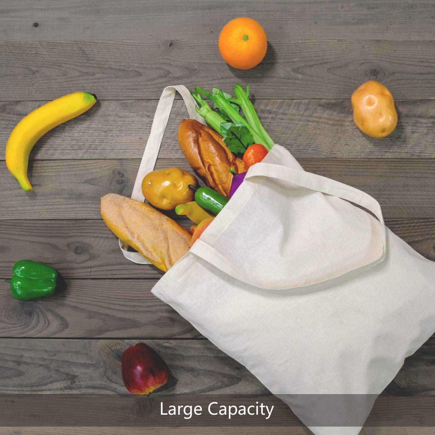 Miramar Pack Economical Cotton Tote Bag, Lightweight Medium Reusable Grocery Shopping Cloth Bags, Suitable for DIY, Advertising, Promotion, Gift, Activity