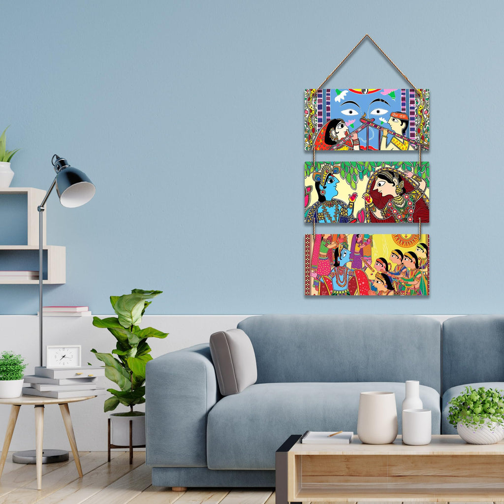 Artvibes Traditional Indian Art Decorative Wall Art MDF Wooden Wall Hanger for Living Room | Modern Decoration Items | Living Room | Bedroom | Office | Artwork | Wall Poster | Gift Items (WH_9433N)