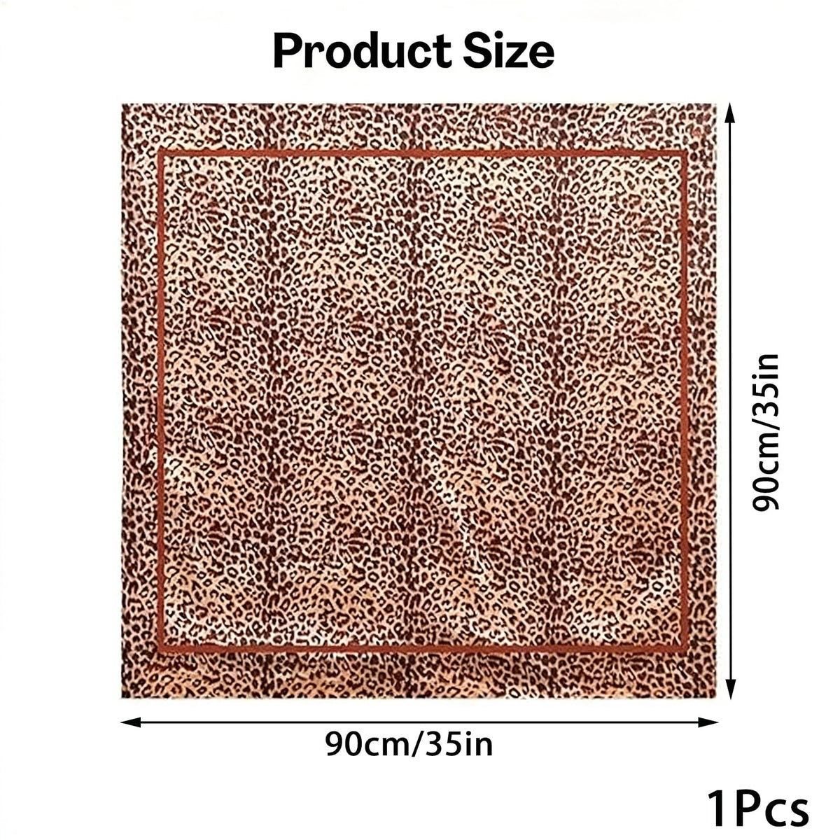 ELESUNCDOU Leopard Print Satin Scarf for Women, 35x35in Square Head Scarf Hair Wrap, Silky Satin Bandana for Hair Sleeping Neck Purse, Fashion Headscarf for Daily Wear Party Travel