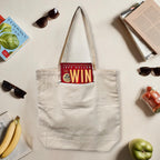 PRINT GALLI 100% Organic Cotton Canvas Tote Bag with Secure Back Zipper Pocket | Eco-Friendly, Off-White & Spacious Design | Perfect for Shopping, Travel, and Daily Use | Holds Up to 15 Kg
