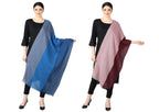 Flyer Women's stole/scarf Colour- Sky Blue & Grey AND Maroon Red & White soft viscose ethnic scarves pack of 2 ST-06-ST-12