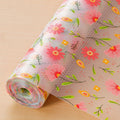 HIRPARAS Non-Slip Kitchen Shelf Liner Roll, Waterproof Drawer Cabinet Mat, Easy to Cut, Washable, Green Pink Flower, 45 cm x 3 m Kafalo