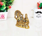 KridayKraft Gold Plated Laxmi Narayan on SheshNag Metal Statue for Pooja, Decoretive for Home,Office & Car Dashboard,Religious Idol