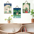 Artvibes Shreenathji Wall Hanging Home Decorative Wall Art for Living room | Spiritual Decor Items | Wall Sculpture | Signs & Plaques| Stylish Modern Decor Item | Gift Items (WH_9671N), Set of 3