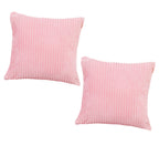 RD TREND® Cushion Cover Set of 2, Decorative Sofa Living Room Home Square Cushion Covers 16 Inch x 16 Inch, Aesthetic Corduroy Striped Double Sided (Peach)