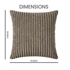 Yellow Weaves Pencil-Stripe Fur Cushion Covers | Soft Polyester | Decorative Sofa & Throw Pillow Covers | 16x16 Inches, Pack of 5 (Mouse)