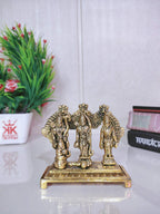 Prince Home Decor & Gifts Metal Idol of Shri Ram Darbar with Antique Look for Home Temple and Gifts