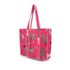 Handmade Beautiful Premium Cotton Printed Reversible Tote Bag Grocery Shopping Bag Travel Bags 18x15x5.5 Inch