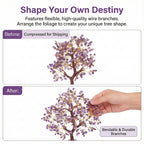 Gurram Natural Amethyst Crystal Tree of Life - 10-12 Handcrafted Gemstone Money Tree with Wooden Base - Spiritual Reiki Healing Decor, Positive Energy Gift for Housewarming, Birthdays & Office - Decorative Feng Shui Ornament (Amethyst Crystal Tree)