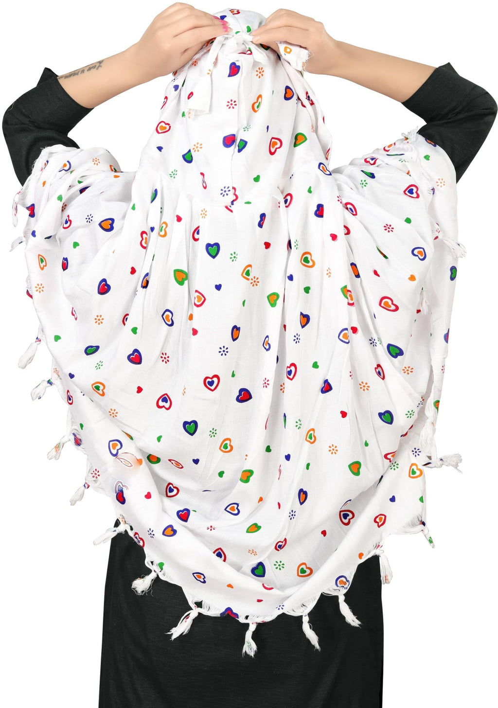 VASTTRAM Women's Pure Cotton Long Scarves Scarf Cum Mask usable for Driver Anti Pollution Full Face Cover With UV Sun Rays Protection