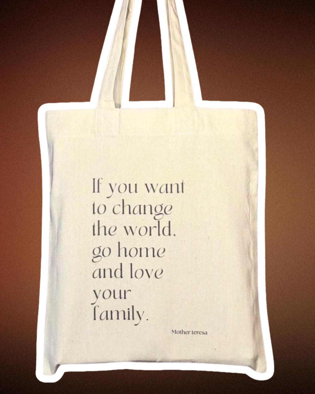 100% Cotton Canvas Tote Bag, Inspirational Quote Print Design, Double Handle, Natural look (XL)