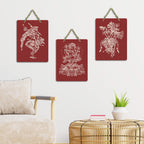 Artvibes Mytholgical GodsDecorative MDF Wooden Wall Art for Home | Printed Wall Decoration | Scenery For Drawing Room | Wall Illustrations | Artworks Hangings | Gift Items (WH_96149N), Set of 3
