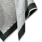 Ravaiyaa - Attitude is everything Sanganer Hand Block Printed Women's Scarves Pure Cotton Female Scarf Square Hijab Dupatta 40 X 40 Inch (White Green Chevron)