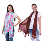 PALATT Cotton Scarf for Women | Lightweight Summer Stole for Women | Soft Breathable Ladies Scarf | Size 70 x 180 cm