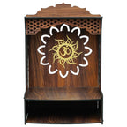 eCraftIndia Beautiful Om Decorative Wooden Temple for Home Office | Wall Mounted Pooja Stand for Home Temple Pooja Mandir