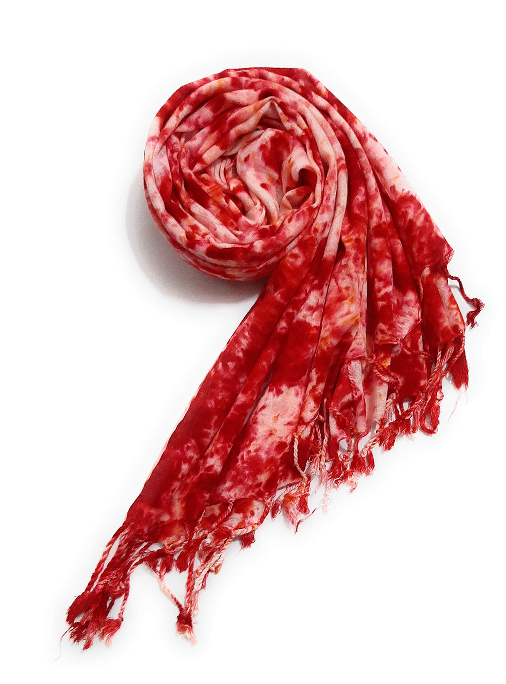 Chandwasia Rayon Scarf Stole and Shawl for Men and Women | Lightweight Soft Breathable Batik Design Wrap for Summer and Winter stole for school | 28 x 72 Inches | Red