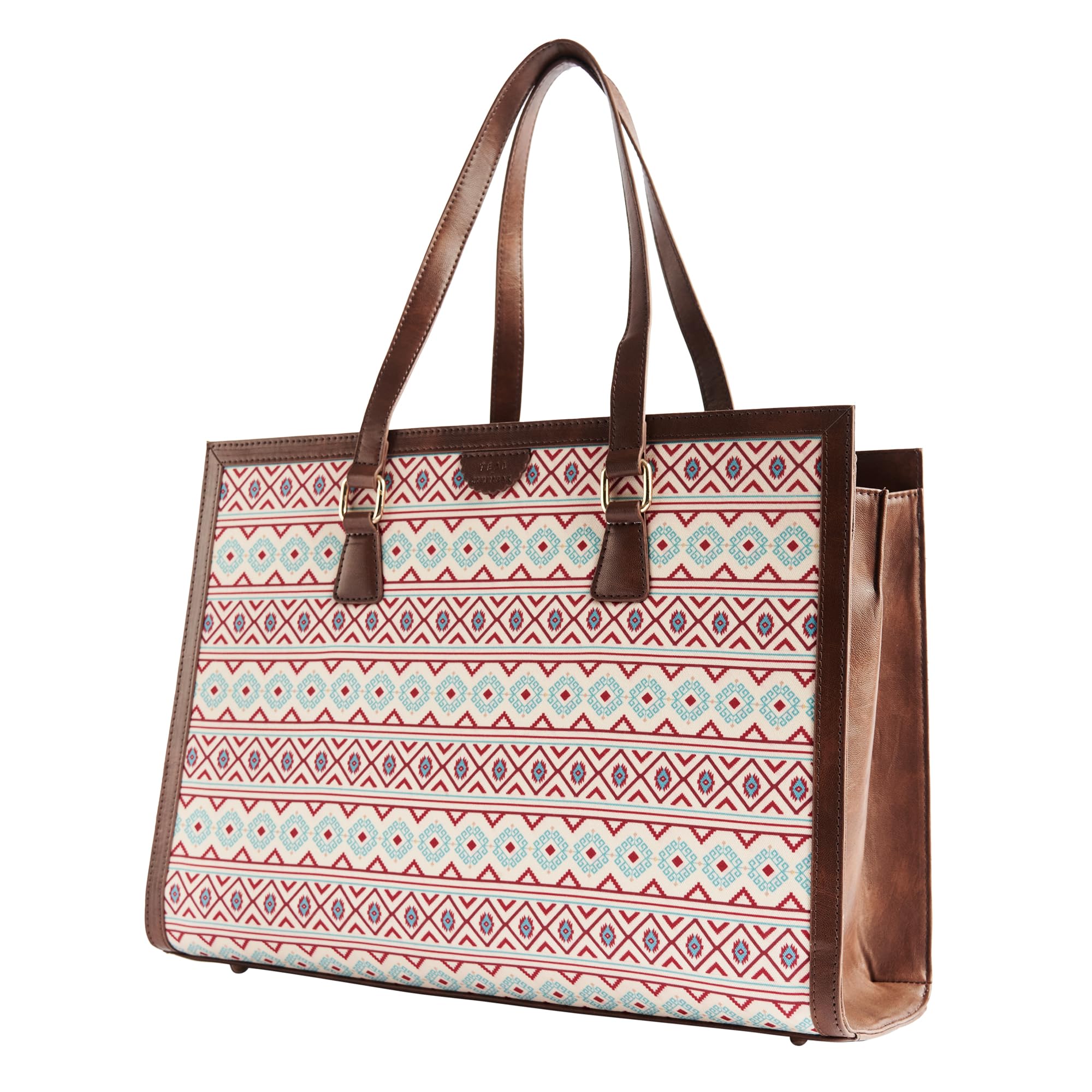 TEAL BY CHUMBAK Office Tote Bag for Women | Stylish Shoulder Bags for College | Professional Canvas Tote Bag | Laptop-Friendly College Bag