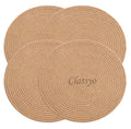 Classyo Cotton Coasters for Dining Table, 10 inch (Beige, Pack of 4) | Round Placemats for Hot Pots, Plates and Pans | Dining Table Placemats | Dining Table Mat | Washable Round Table Mats Kafalo