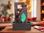 KridayKraft Decorative Waterfall Design Table top Colour Changing Lights Fountain Polyresin Showpiece for Home Garden Living Room Decor Decoration Gift Items, 40 CM 1.9 kg