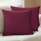Yellow Weaves Cotton Canvas Decorative Cushion Covers, (16 X 16 Inches), Set of 2, Maroon