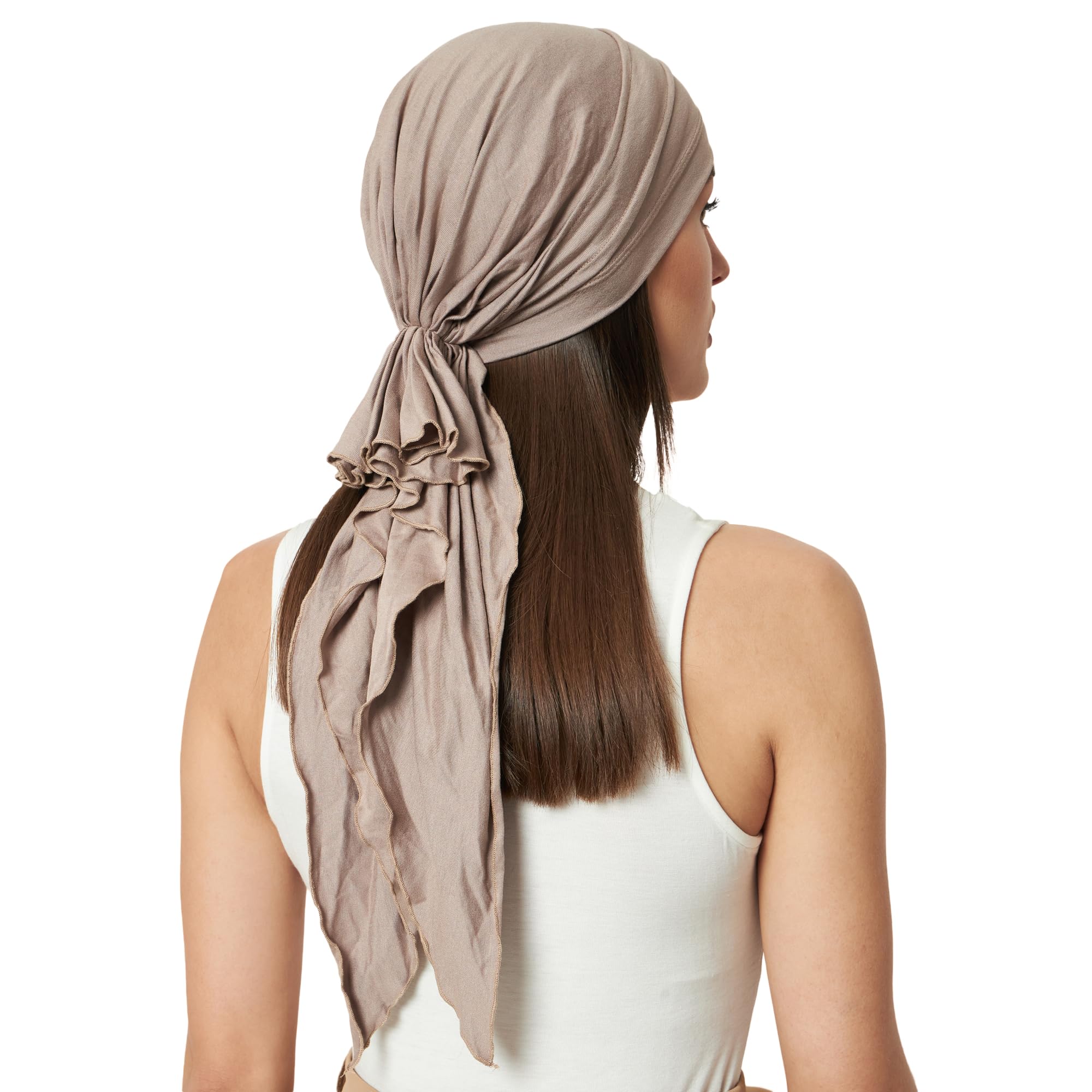 The Headscarves Women Bamboo Pre Tie Scarf (HS107Champagne)