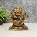 ARTVARKO Brass Idol Gayatri MATA Devi Sitting on Lotus, Savitri Hindu Goddess, Mother of Vedas, for Puja Mandir Temple Gift Decor 5 Inches