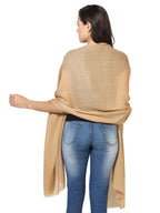 MUFFLY Fine Blended Ultra Soft & Warm Wool Silk Unisex Pashmina Shawl, Stole & Wrap with Hanger (Mustard)