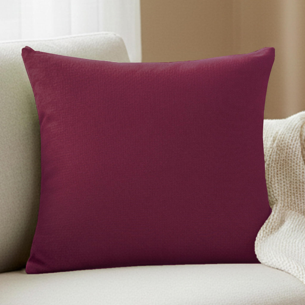 Yellow Weaves Cotton Canvas Decorative Cushion Covers, (24 X 24 Inches), Set of 1, Maroon