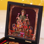 MOSKAI 3D Kuber Laxmi Charan Paduka Pocket Temple Frame Box | Kuber Laxmi Charan Paduka with Divine Darshan | Premium ABS Polymer Frame | Pooja Room Decor | Diwali Gift | Housewarming Gift