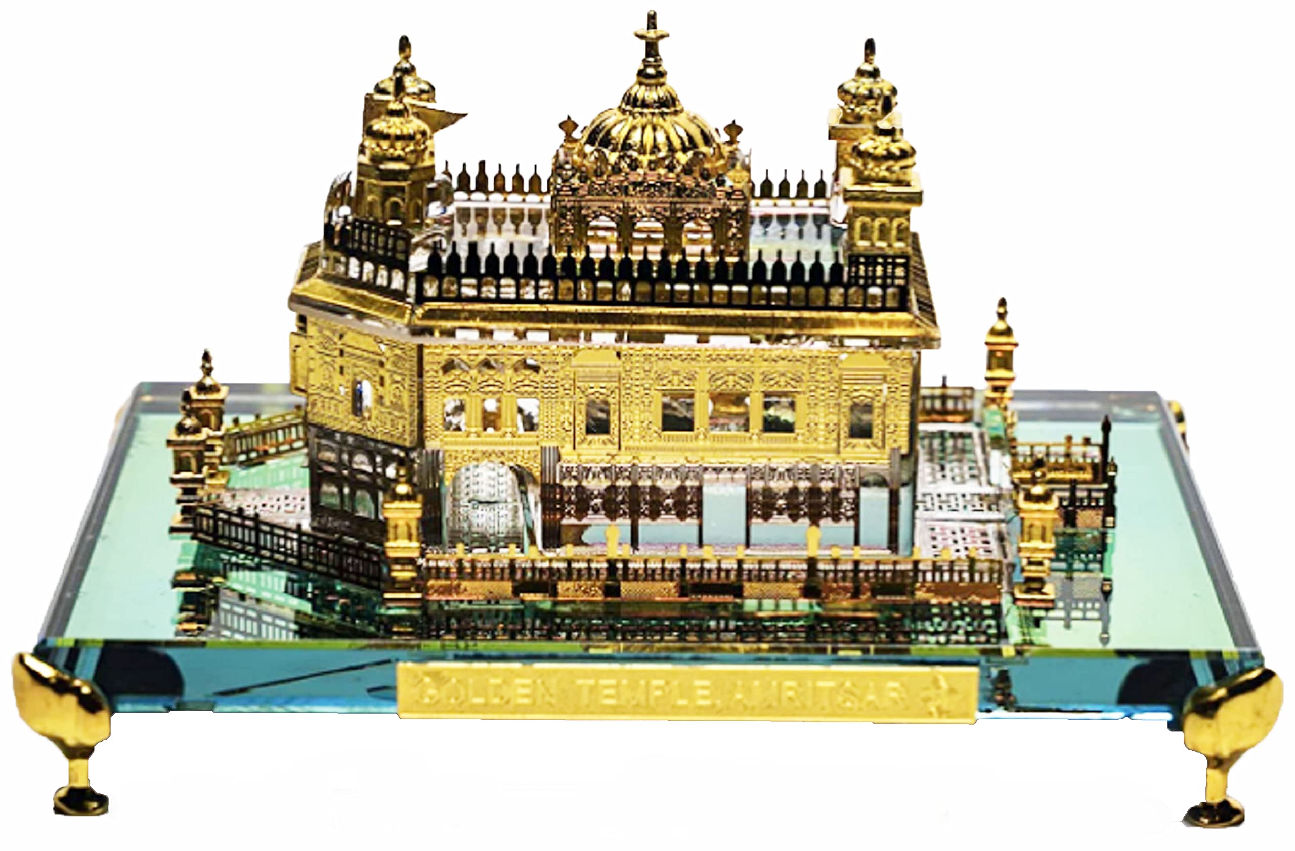 Shape-X Crystal 24K Gold Plated Rectangular Golden Temple (Small)