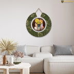 Artvibes Shrinath Ji Pichwai Art Round Shape MDF Wooden Wall Decor Items for Home Décor | Spiritual Decor Items | Wall Poster | Graphic Art| Stylish Modern Decor Item | Gift Items (WH_9806N)