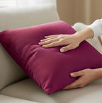 Yellow Weaves Cotton Canvas Decorative Cushion Covers, (16 X 16 Inches), Set of 2, Maroon