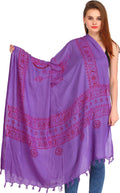 Exotic India Women's Maa Durga Prayer poly cotton Shawl