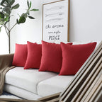 Khooti Jute Cushion Cover, 20x20 (Red)(Pack of 5)