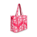 Beautiful Cotton Quilted Tote Bag For Multipurpose tote bag, Shoulder Bag,Shopping bag, Pink Flower Reversible bag.18x15x5.5 Inch