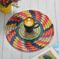 SEHAJ HOME DECOR Cotton Printed Round Table Mat (38x38 cm) - Pack of 1 (Single PCS) (Multi 4) Kafalo