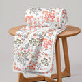 Divine Casa Floret 100% Cotton Double Dohar | 120 GSM | Soft & Lightweight Throw Blanket | Reversible Design | Cozy & Breathable Bedding | All-Season Comfort | 220 x 205 CM, Floral Blush Kafalo