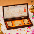KUSHAL CREATIONS Ram Darbar | Ram Lala Charan Paduka Religious Prayer Box Pocket Temple | charan paduka Box (Ram Mandir Brown)