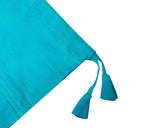 SAJAVAT HOME Pure Cotton Plain Bolster Pillow Cover | 15x30 INCHES / 38x76 CMS | Cyan Blue (Pack of 2)