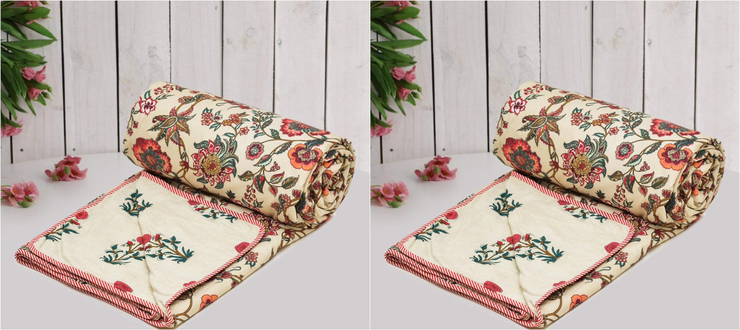 COZY FURNISH Super Soft Brushed Microfiber Cotton 3 Layer Breathable Set of 2 Single Dohar Lightweight Warm Bed Dohar 57X87(Inches) 144X220(CM) All-Weather 120 GSM AC Dohar Blanket Kafalo